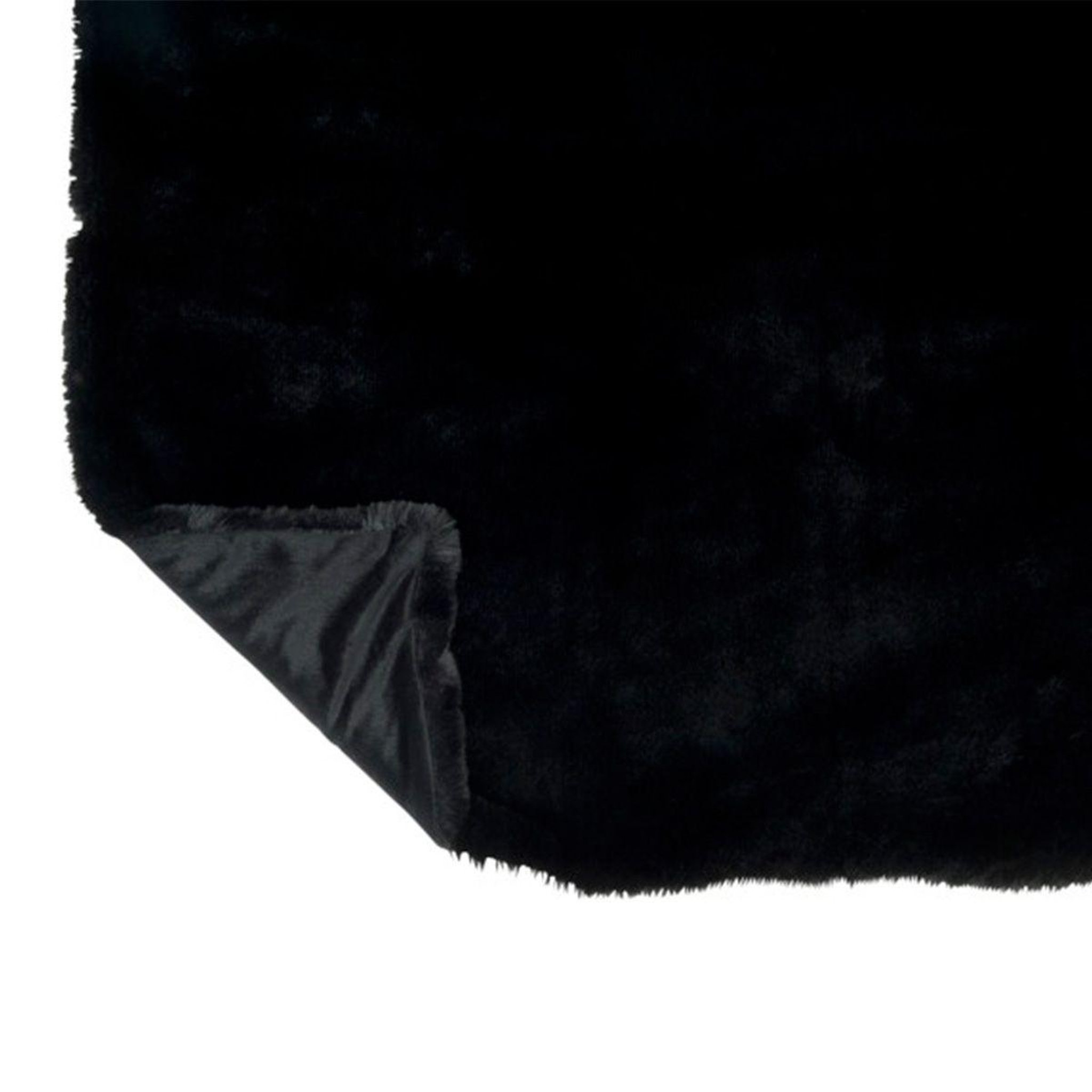Voir la diapositive 4 : J-LINE Plaid imitation fourrure  cutie  130x180cm noir