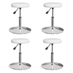 VIDAXL Chaises a manger lot de 4 blanc similicuir