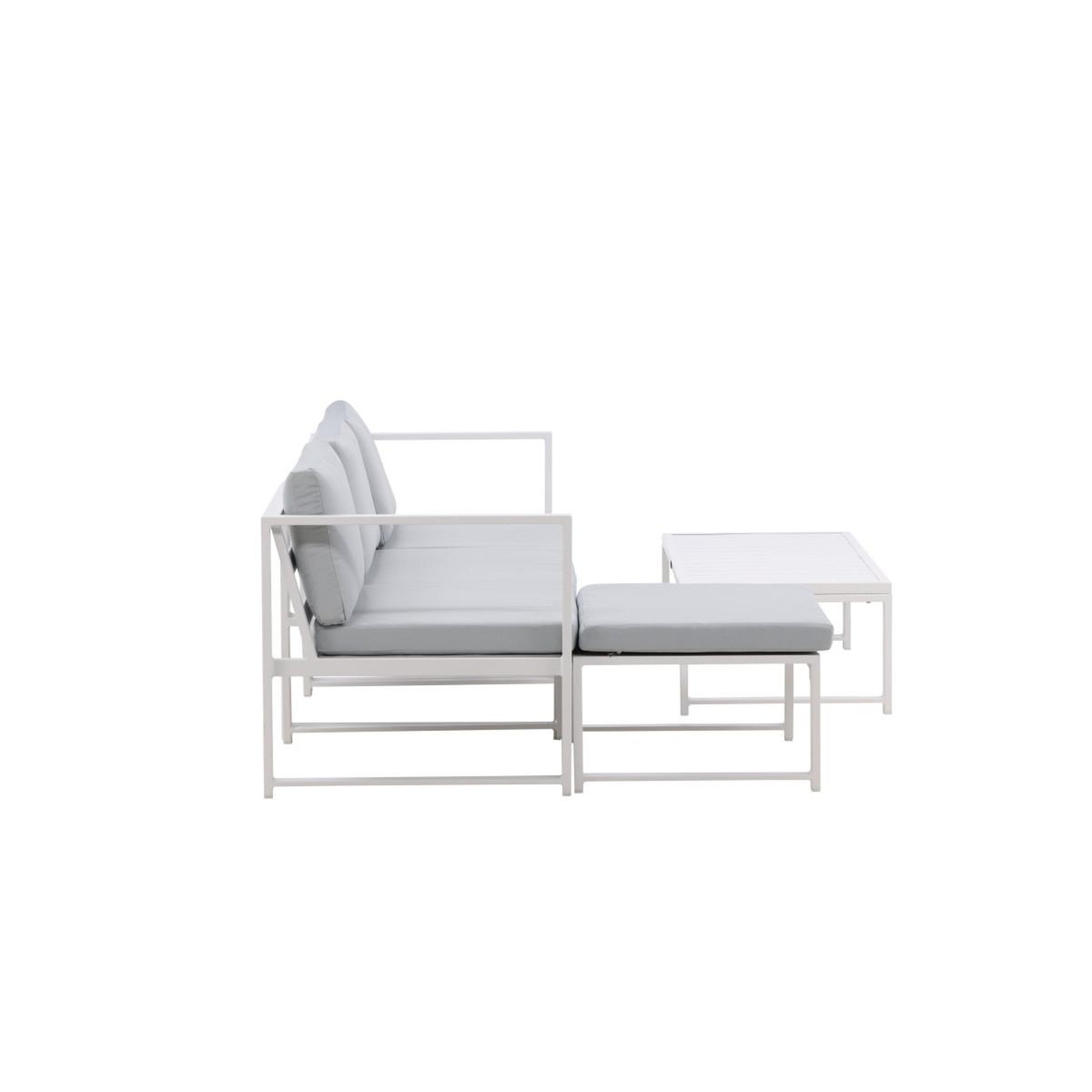 Voir la diapositive 6 : Paris Prix Salon de jardin modulable  salvador  200cm blanc & gris