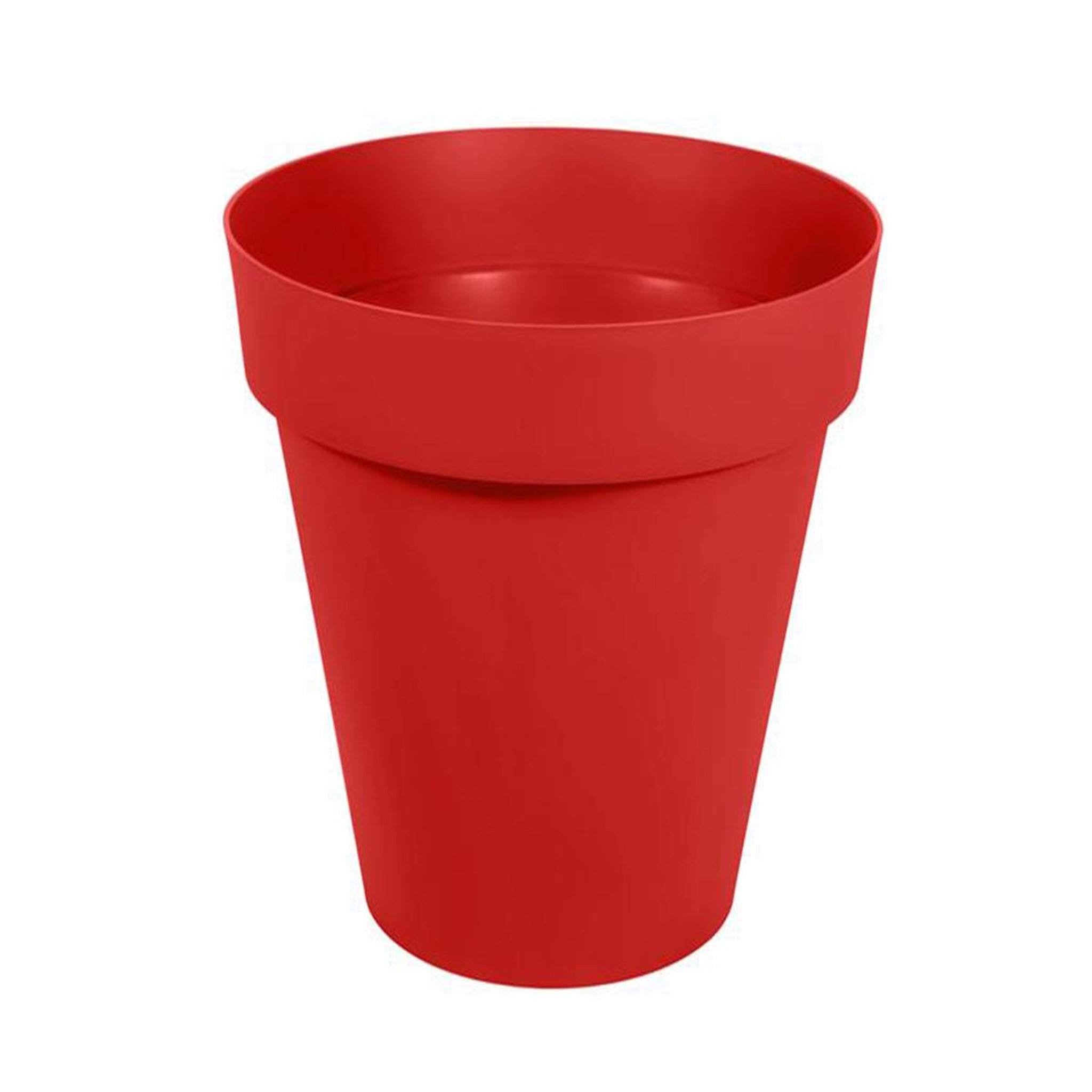 Voir la diapositive 1 : Eda Pot de fleur rond Toscane Ø 80 x H.66 cm - Rouge rubis - Eda