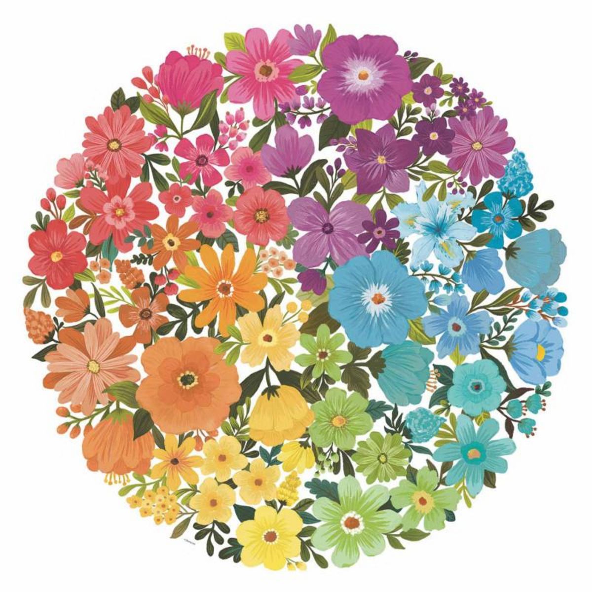 RAVENSBURGER Ravensburger - Puzzle cercle de couleurs - Fleurs 500 pièces