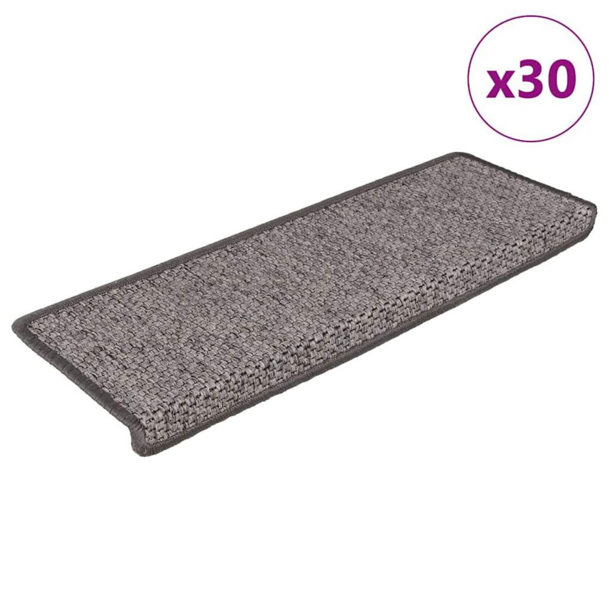 VIDAXL Tapis d'escalier autocollants 30 pcs 65x21x4 cm gris et beige