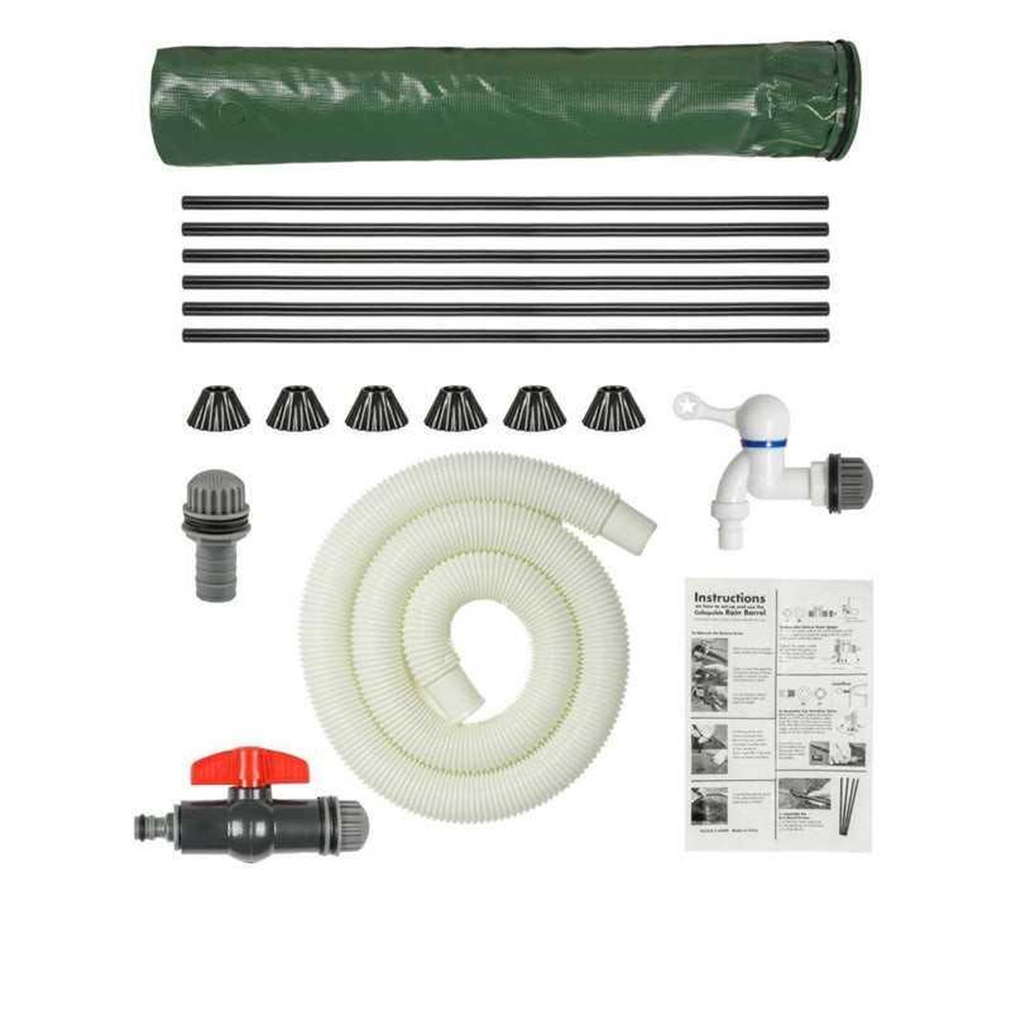 Voir la diapositive 2 : JR MOTOCULTURE Jr jrs200 cuve souple de récupération d'eau de pluie 200 l avec robinet et filtre, verte