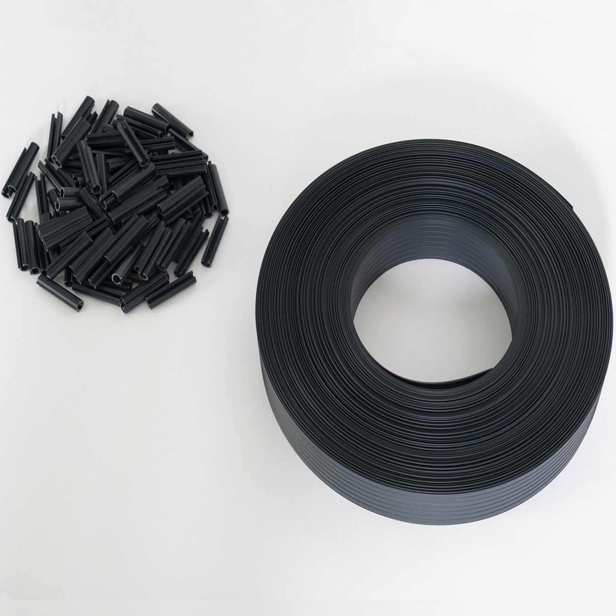ID MARKET Kit de lamelles occultantes pvc grises l.60 m pour panneau grillagé