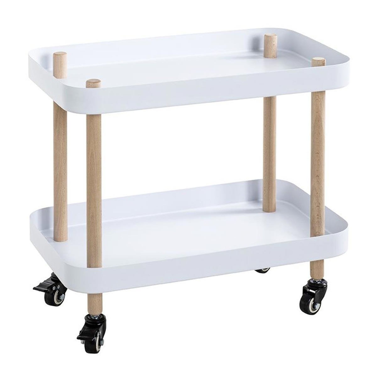 Paris Prix Desserte de Cuisine 2 Niveaux  Yumi  47cm Blanc