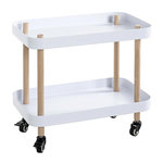 Paris Prix Desserte de Cuisine 2 Niveaux  Yumi  47cm Blanc