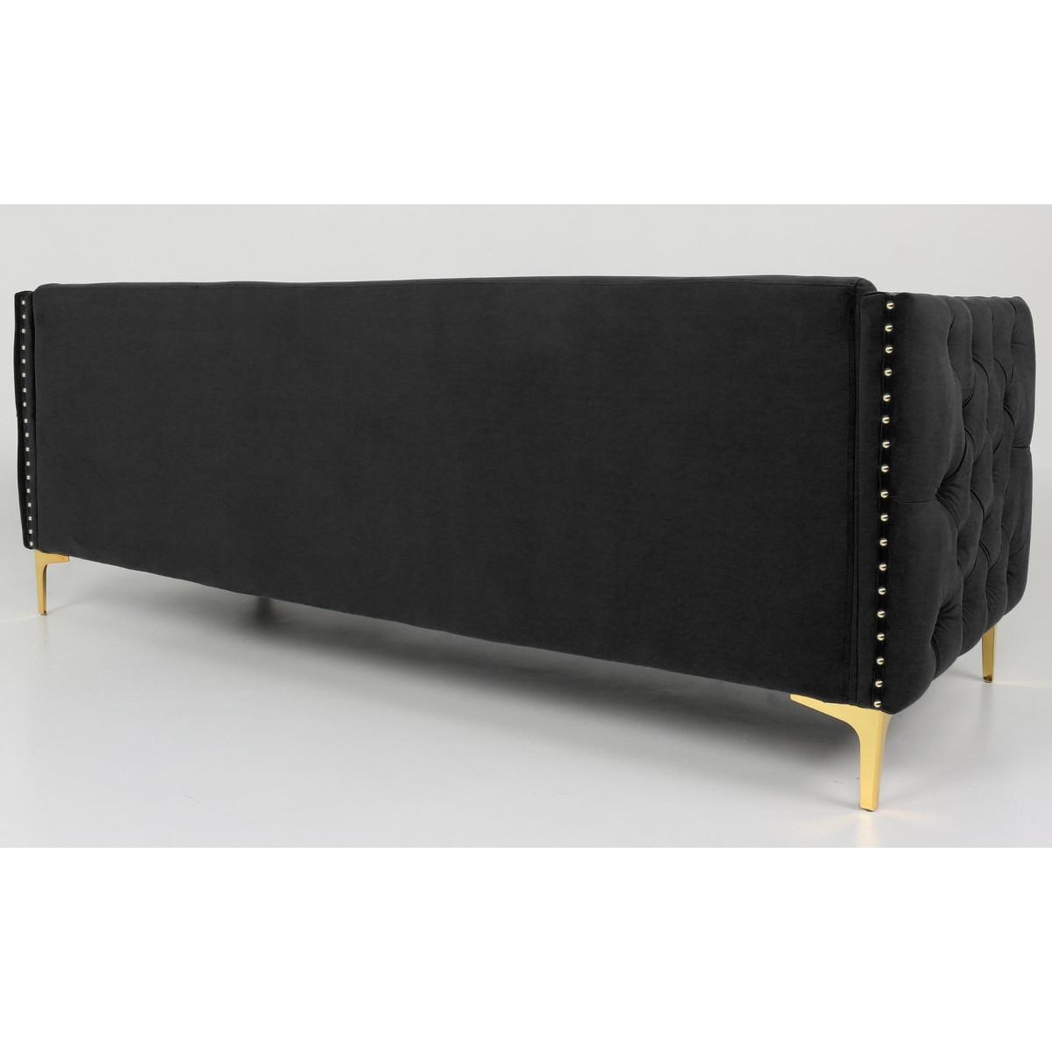 Voir la diapositive 4 : Paris Prix Canapé 3 places en velours  suez  204cm noir