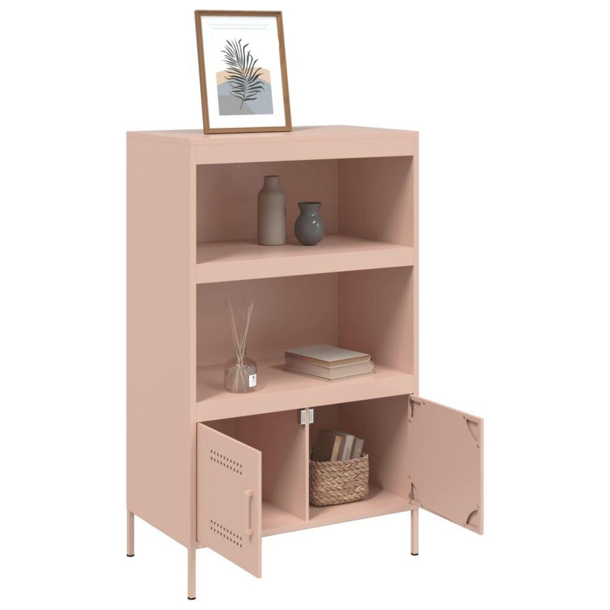 VIDAXL Buffet haut rose 68x39x113 cm acier