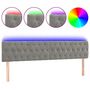 Voir la diapositive 2 : VIDAXL Tete de lit a LED Gris clair 180x7x78/88 cm Velours