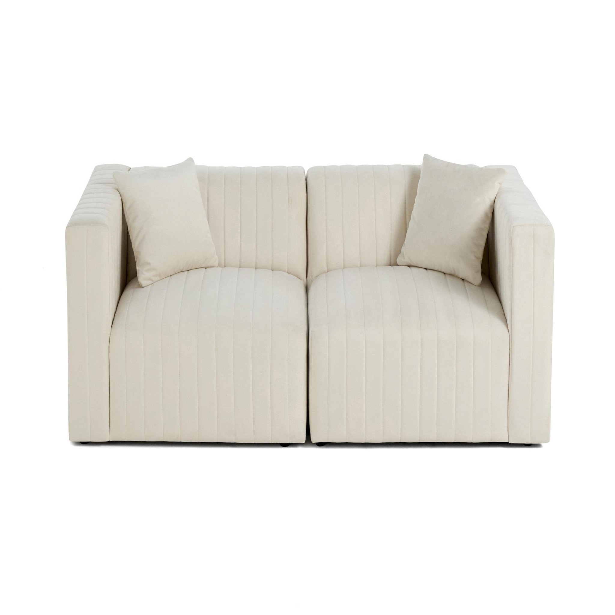 Voir la diapositive 1 : LISA DESIGN Nova - canapé modulable 2 places - en velours