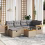 Voir la diapositive 1 : VIDAXL Salon de jardin avec coussins 7pcs melange beige resine tressee