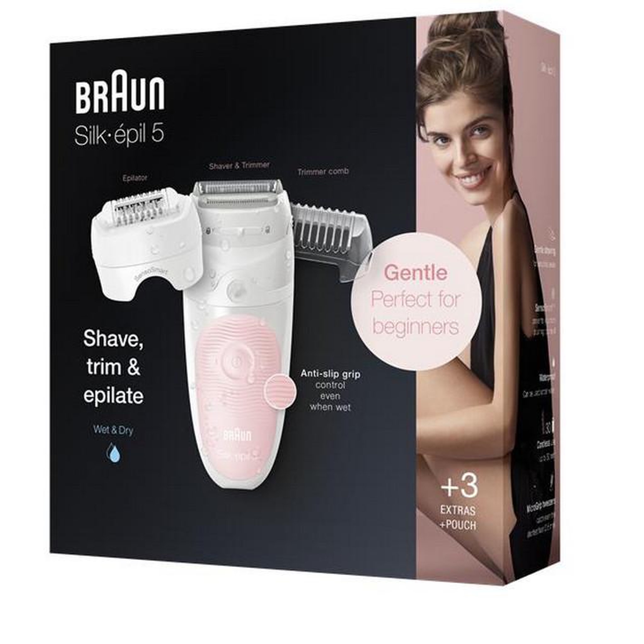 Voir la diapositive 2 : BRAUN Epilateur rechargeable wet & dry + accessoires - ses5620