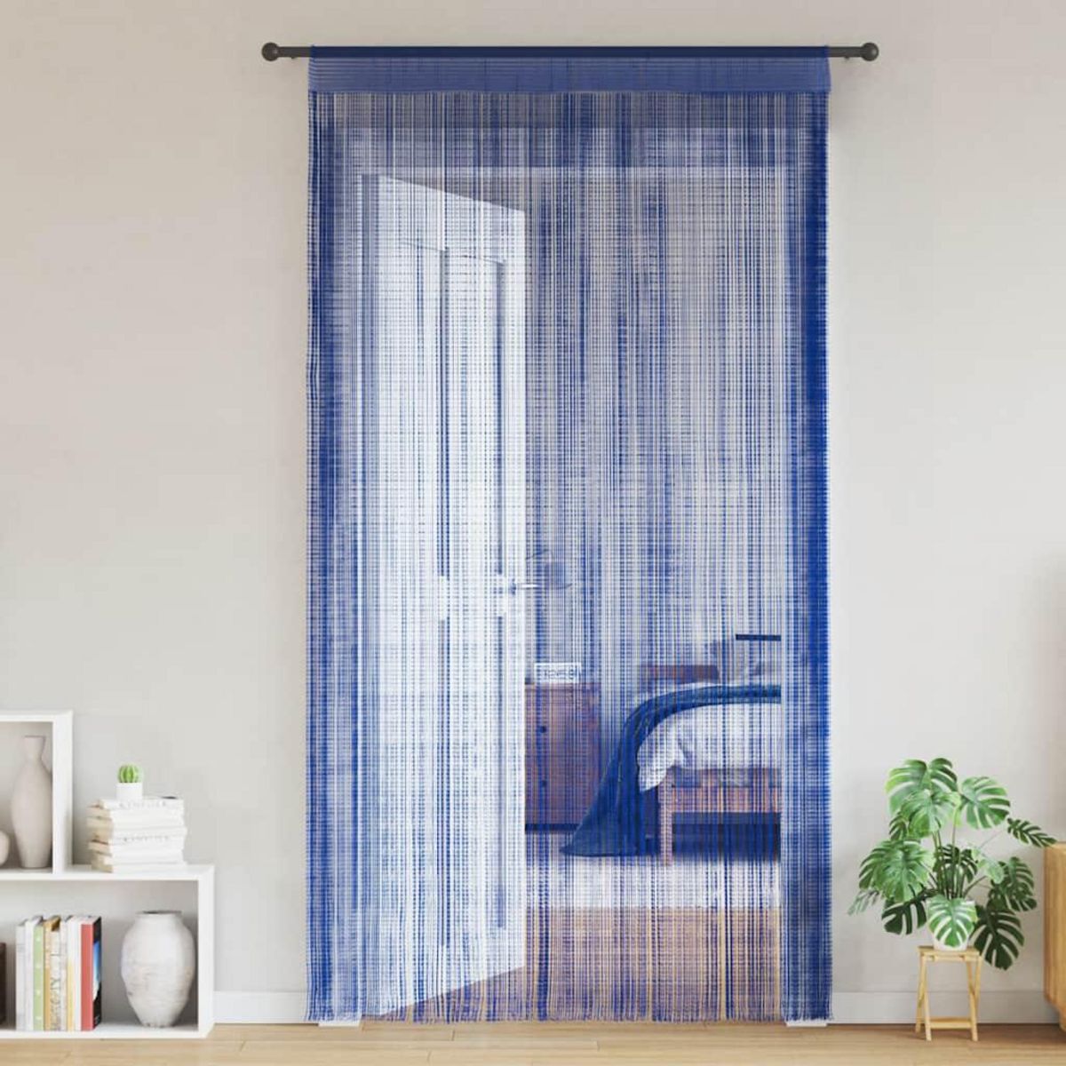 VIDAXL Rideau en fils 2 pcs 100 x 250 cm Bleu