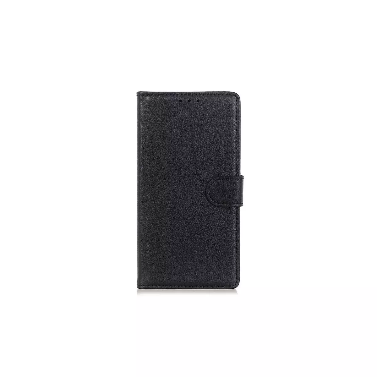 amahousse Housse noire Nokia 1 Plus folio aspect cuir grainé languette aimantée