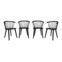 Voir la diapositive 1 : SWEEEK Lot de 4 chaises noires à barreaux en bois et contreplaqué. Paula. L 51 x P 53 x H 75cm