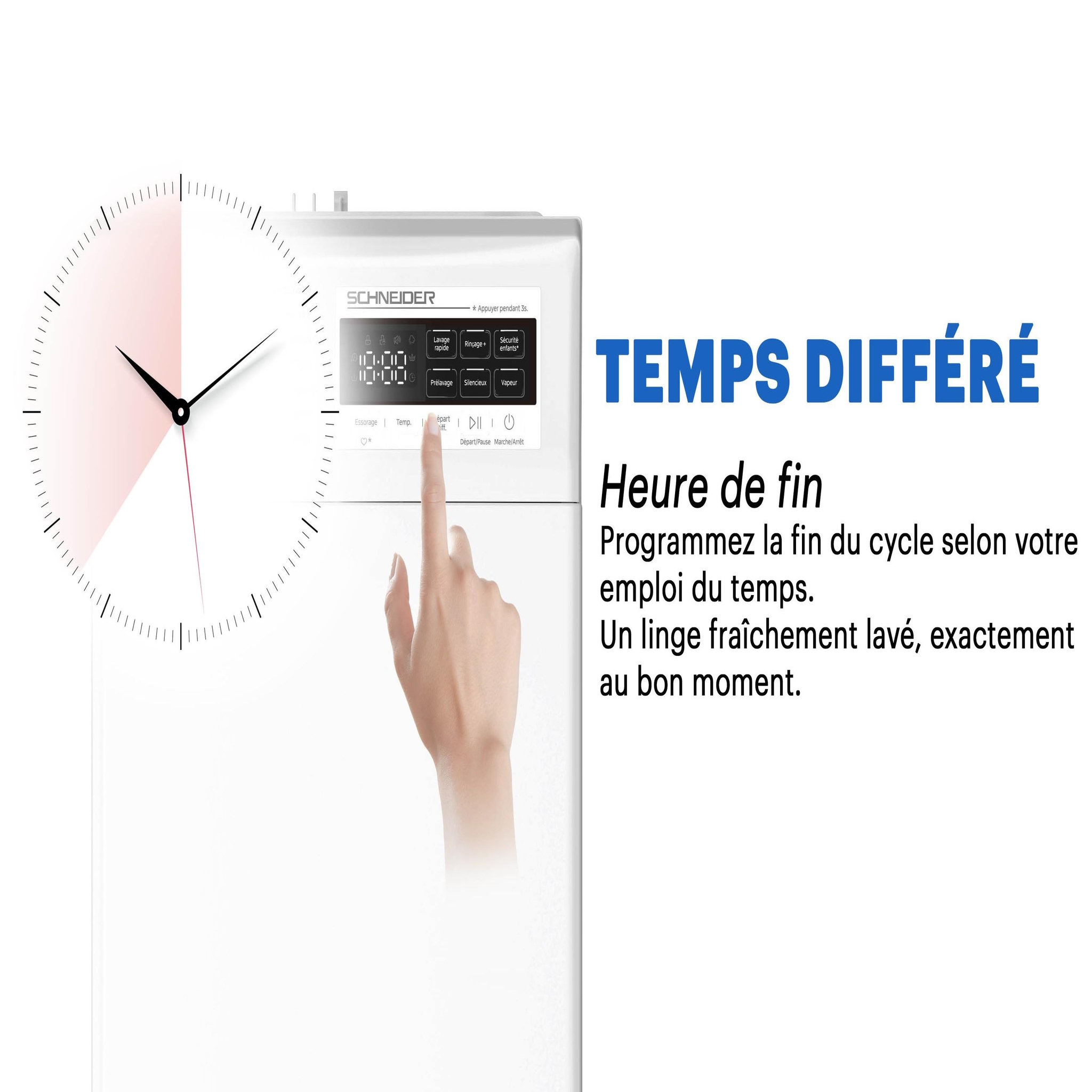 Voir la diapositive 5 : SCHNEIDER Schneider scllt813v-wa - lave linge top 8kg 40cm blanc