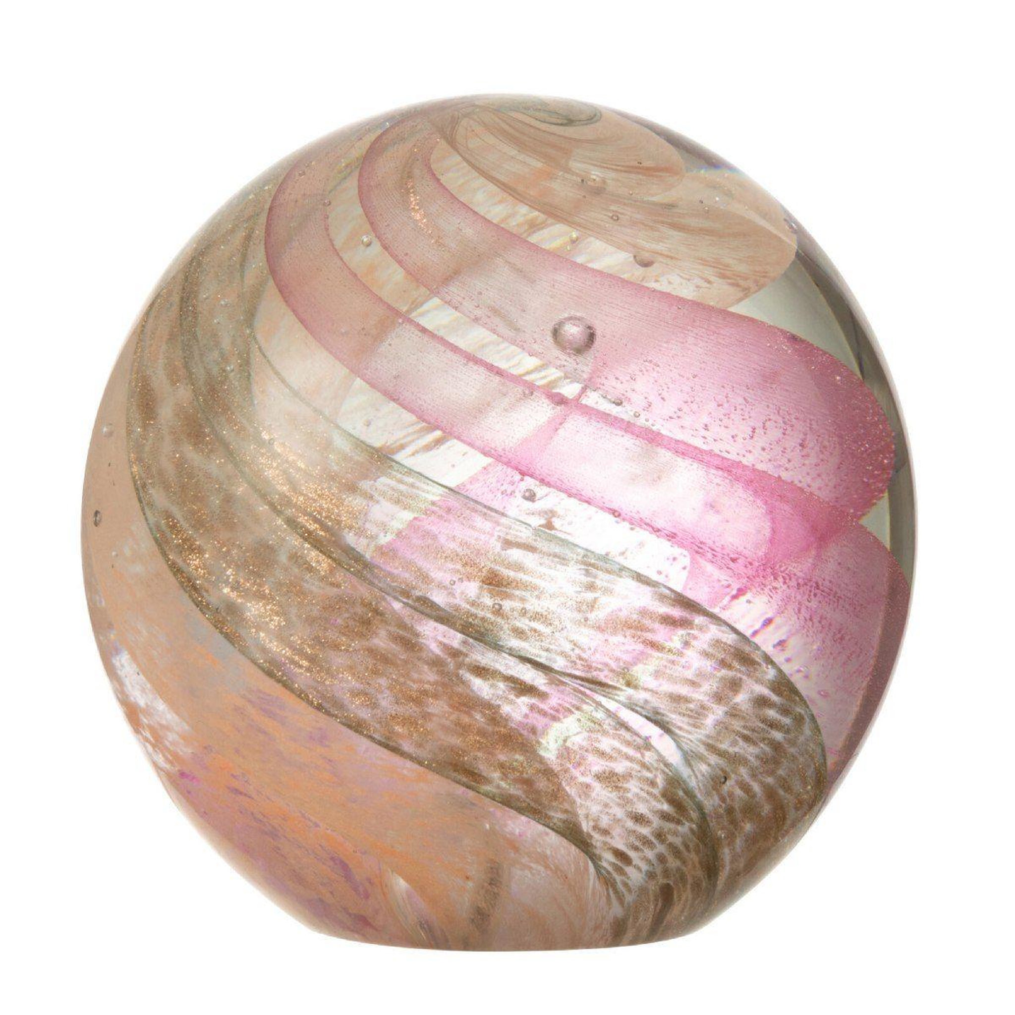 Voir la diapositive 1 : J-LINE Presse-Papier en Verre  Ouragan  12cm Rose & Or