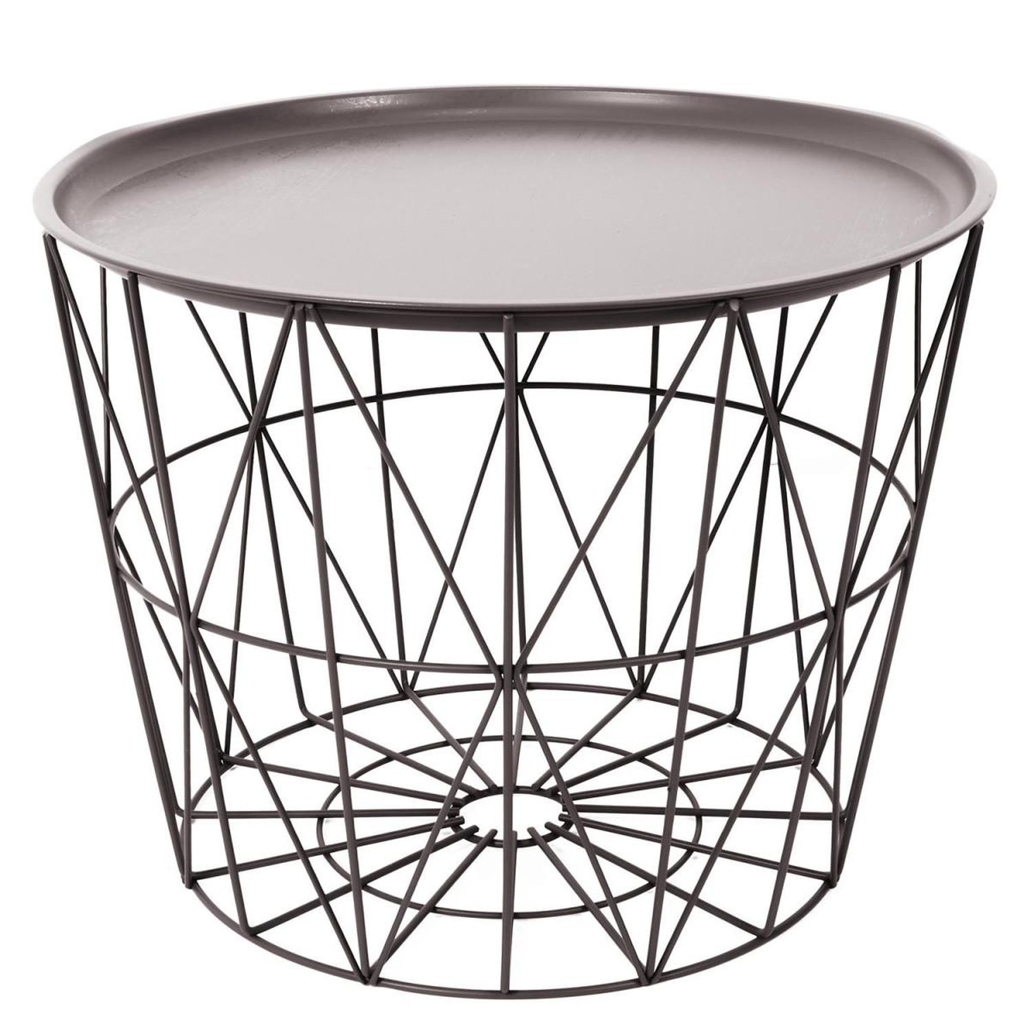 Voir la diapositive 2 : The Home Deco Factory Table d'Appoint Design  Filaire  52cm Taupe