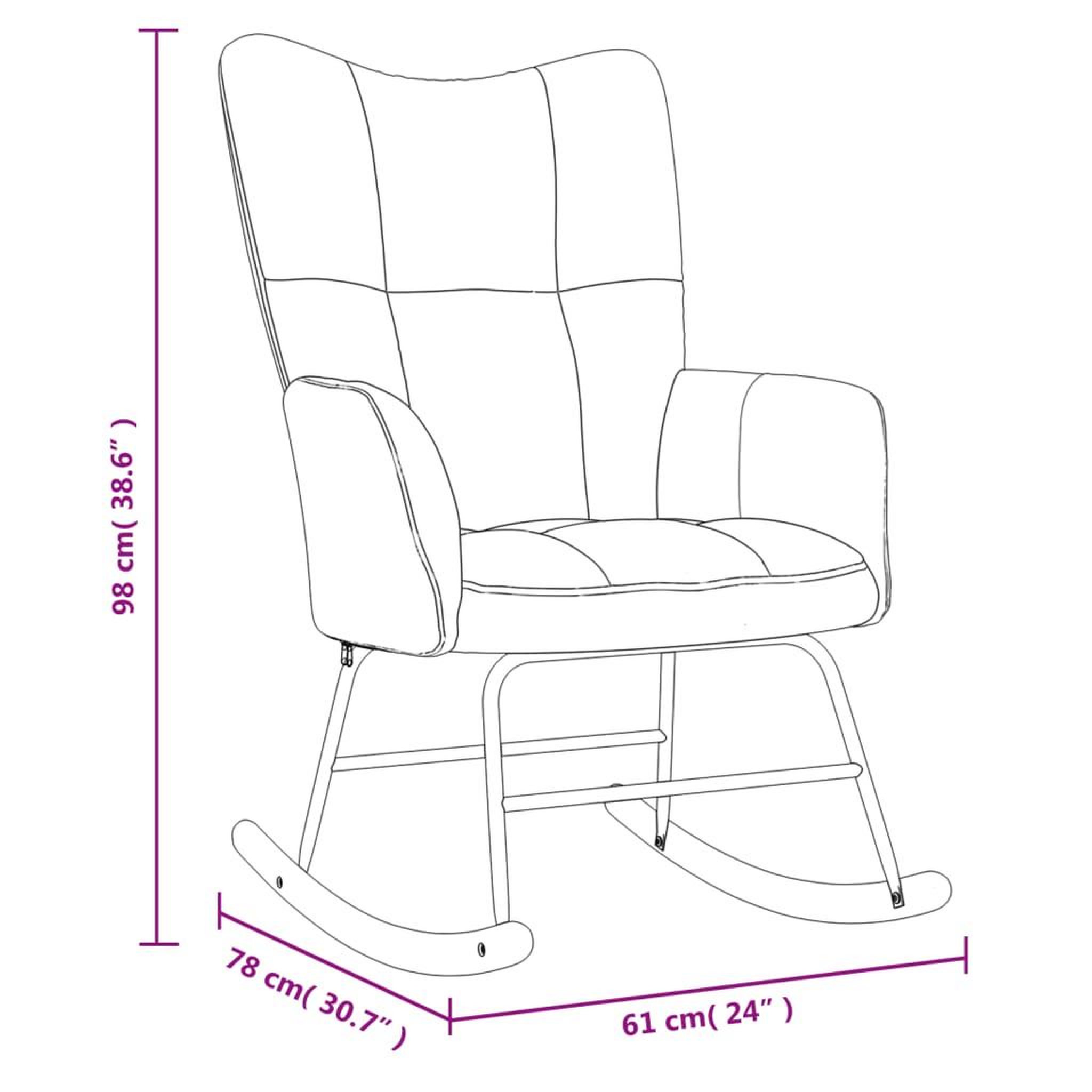Voir la diapositive 6 : VIDAXL Chaise a bascule Noir Velours