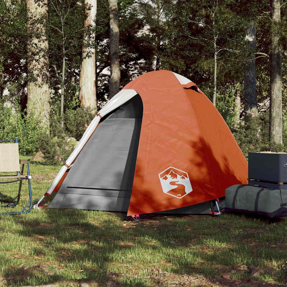 VIDAXL Tente de camping a dome 2 personnes orange impermeable