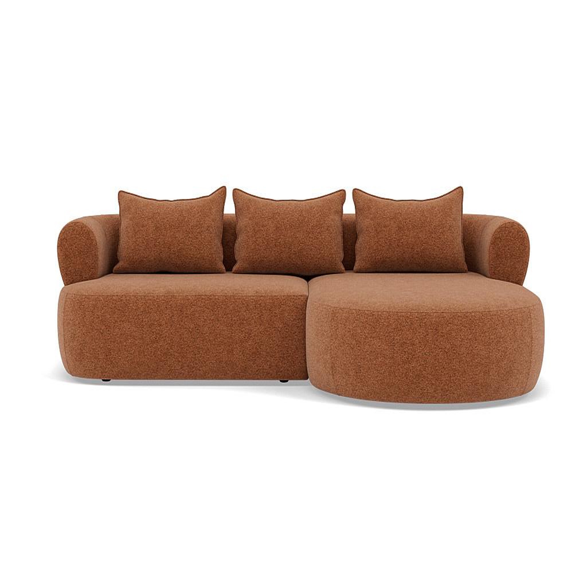 Voir la diapositive 1 : BEST MOBILIER Angela - canapé d'angle droit 4 places en velours texturé