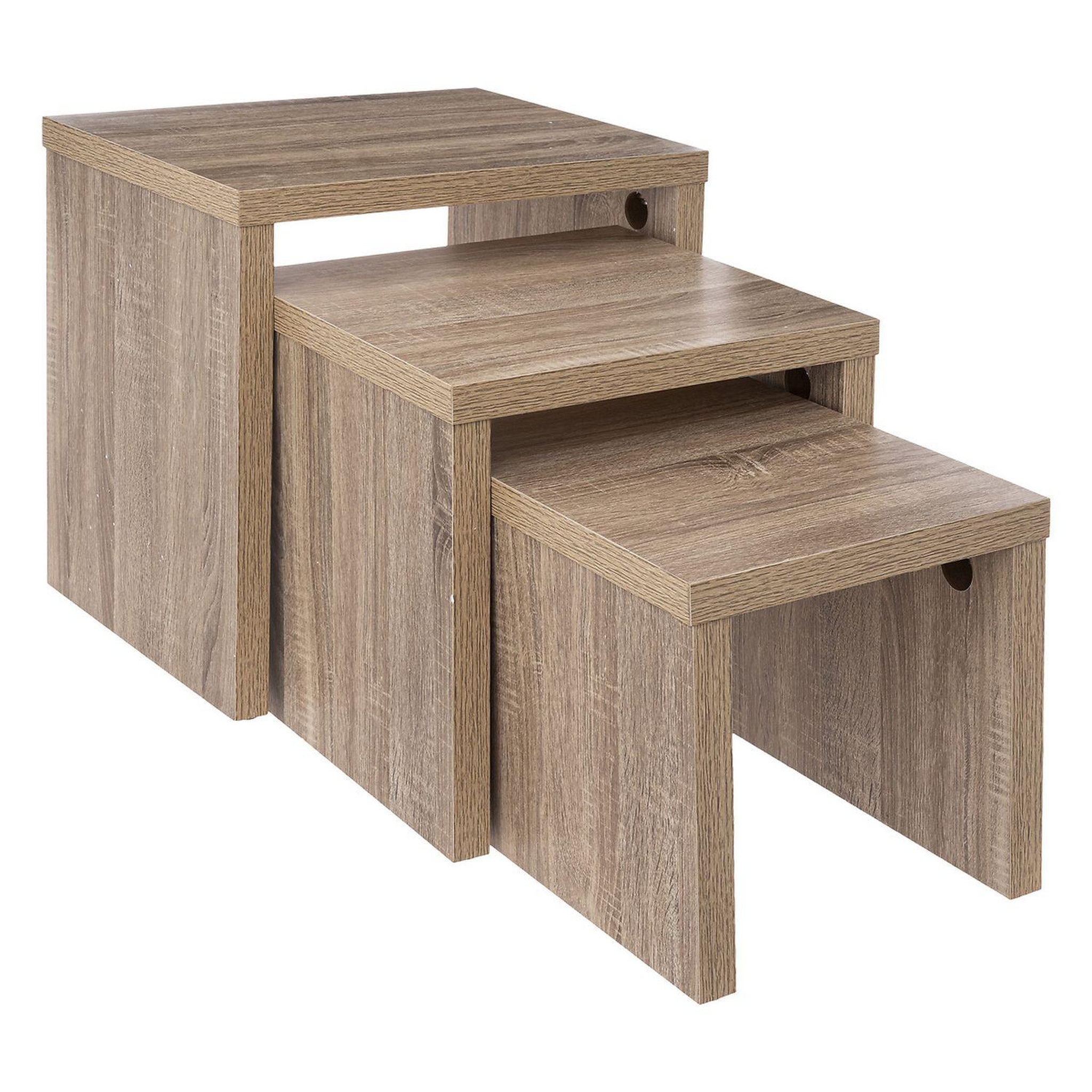 FIVE Trio de tables gigognes encastrables en mdf - hauteur 45 cm