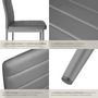Voir la diapositive 4 : tectake Ensemble de chaises de salle à manger rembourrées avec revêtement aspect cuir gris Lot de 8