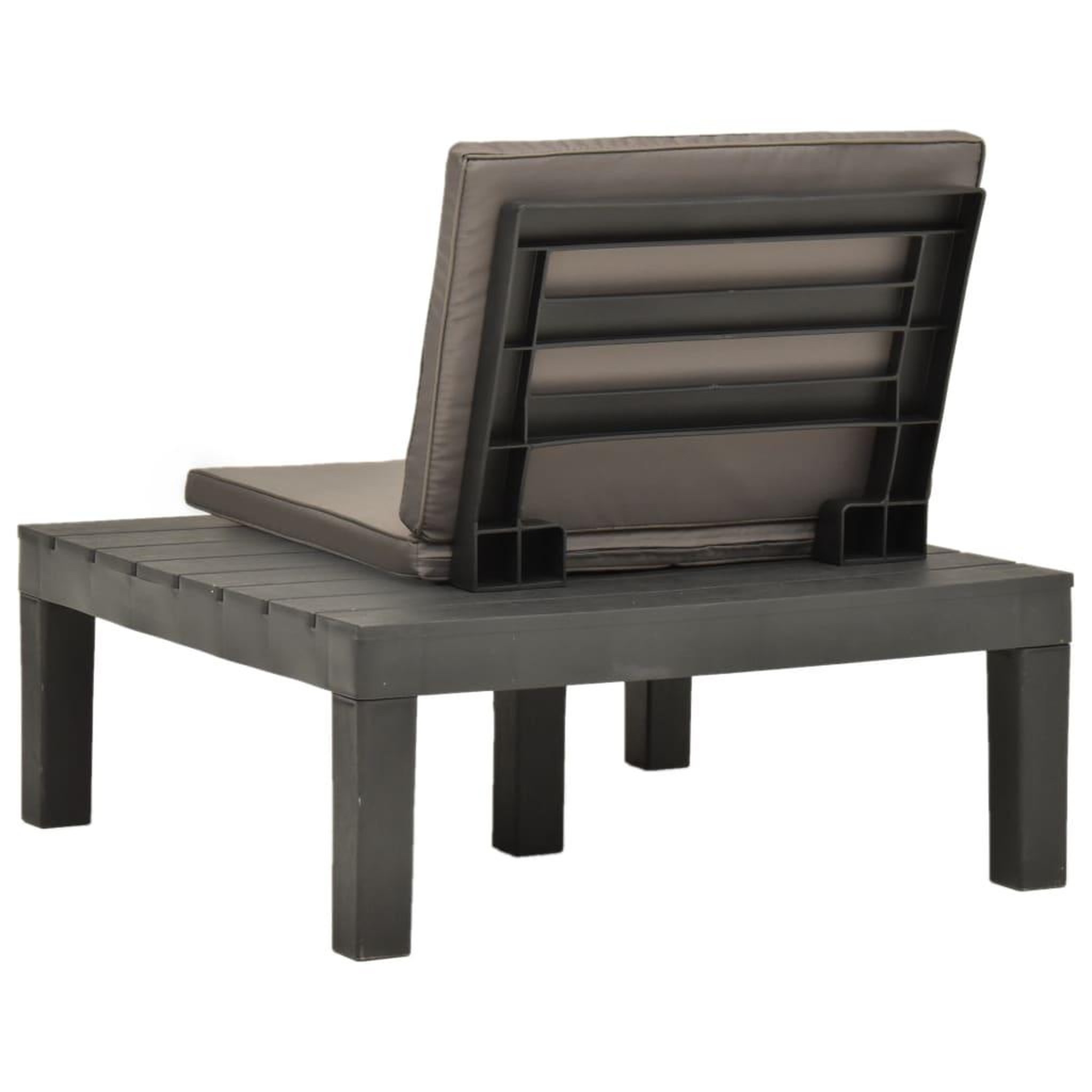 Voir la diapositive 4 : VIDAXL Chaise de salon de jardin avec coussin Plastique Anthracite