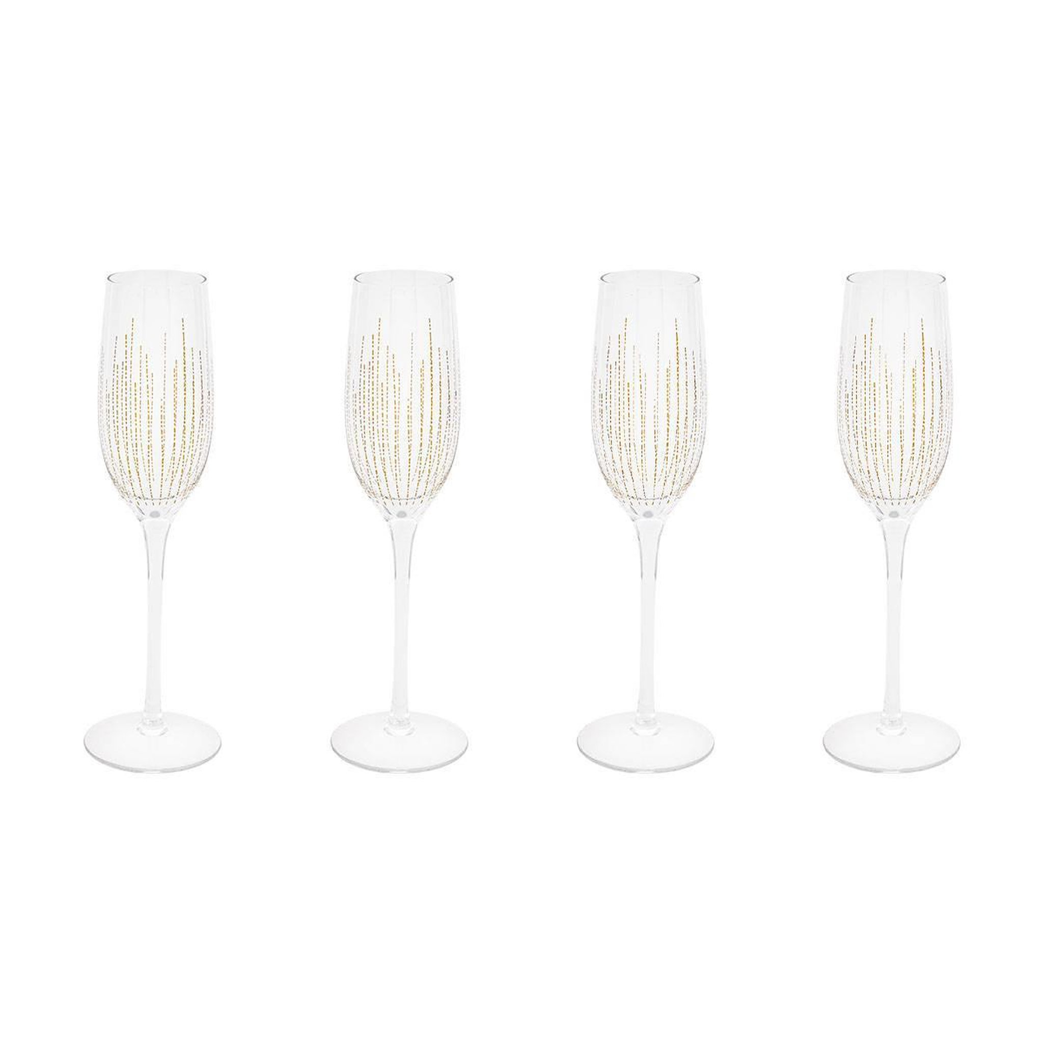 SECRET DE GOURMET Lot de 4 flûtes à champagne  lunis  21cl doré
