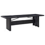 Voir la diapositive 1 : VIDAXL Table de jardin Noir 240x90x74 cm Resine tressee et verre
