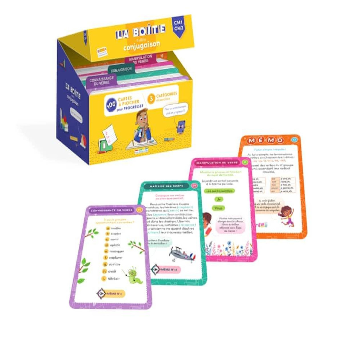 LA BOITE A DEFIS CONJUGAISON CM1-CM2. 100 CARTES A PIOCHER POUR PROGRESSER, Serra Gaëtan