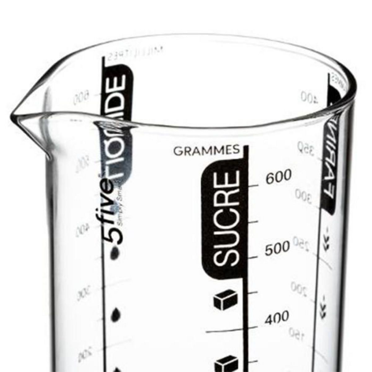 FIVE Verre Doseur Gradué  Silitop  0,6L Transparent & Noir