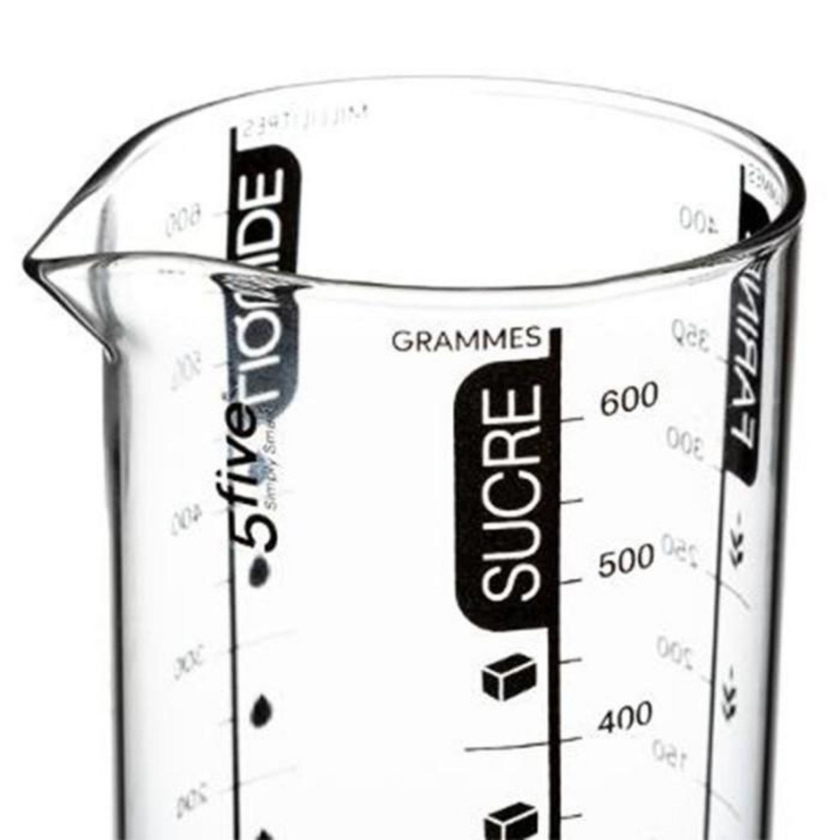 FIVE Verre Doseur Gradué  Silitop  0,6L Transparent & Noir