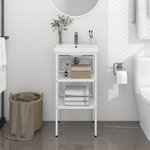 VIDAXL Cadre de lavabo de salle de bain Blanc 40x38x83 cm Fer