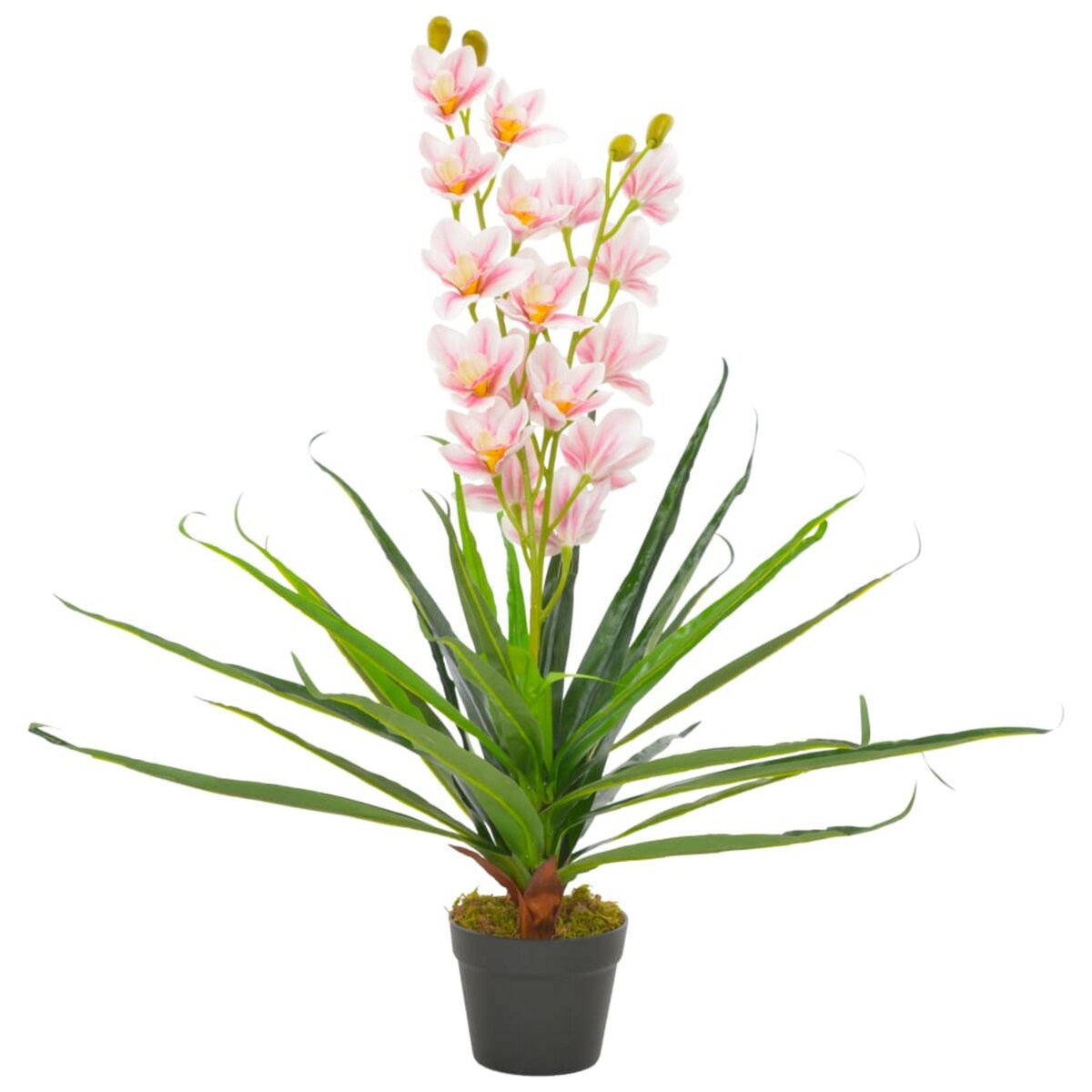 Orchidée artificielle en pot - pour l'intérieur - en pot - 50 cm -  blanc/rose