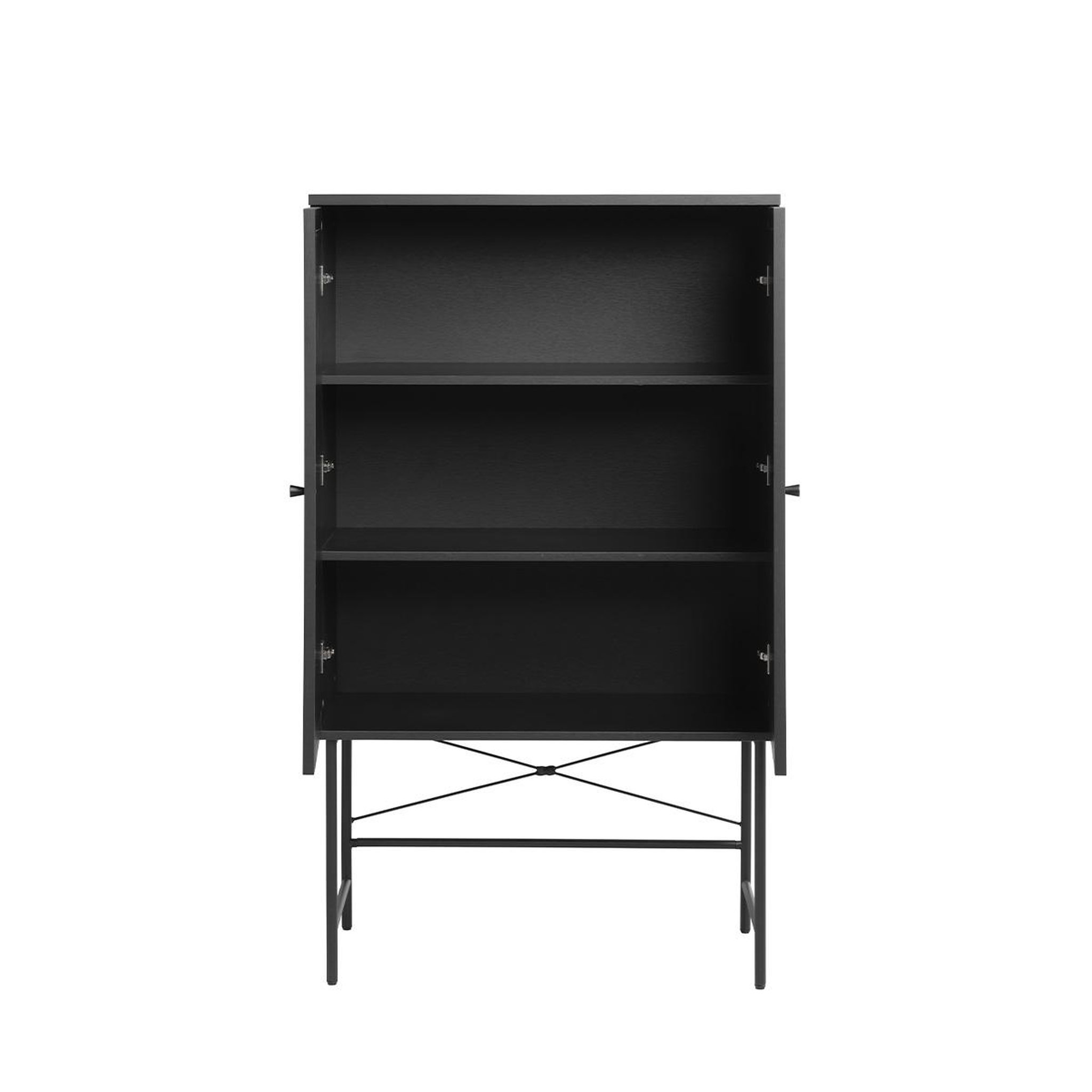 Voir la diapositive 3 : MAISON AUBERTIN Buffet vaisselier bois et cannage manarola 80x40 cm - Noir