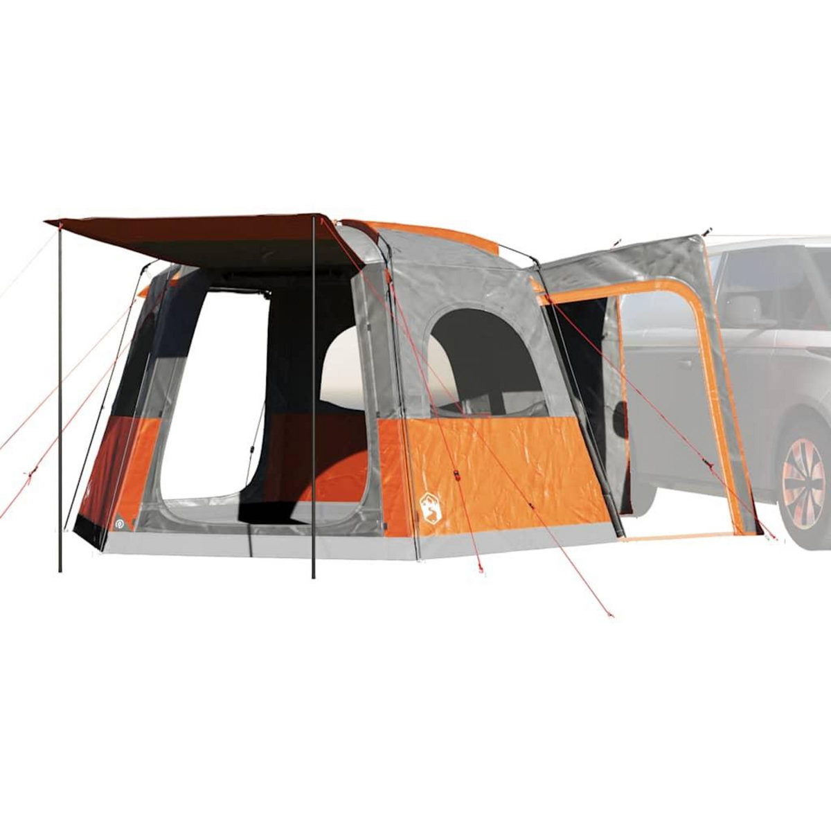 VIDAXL Tente de voiture 4 personnes gris et orange impermeable