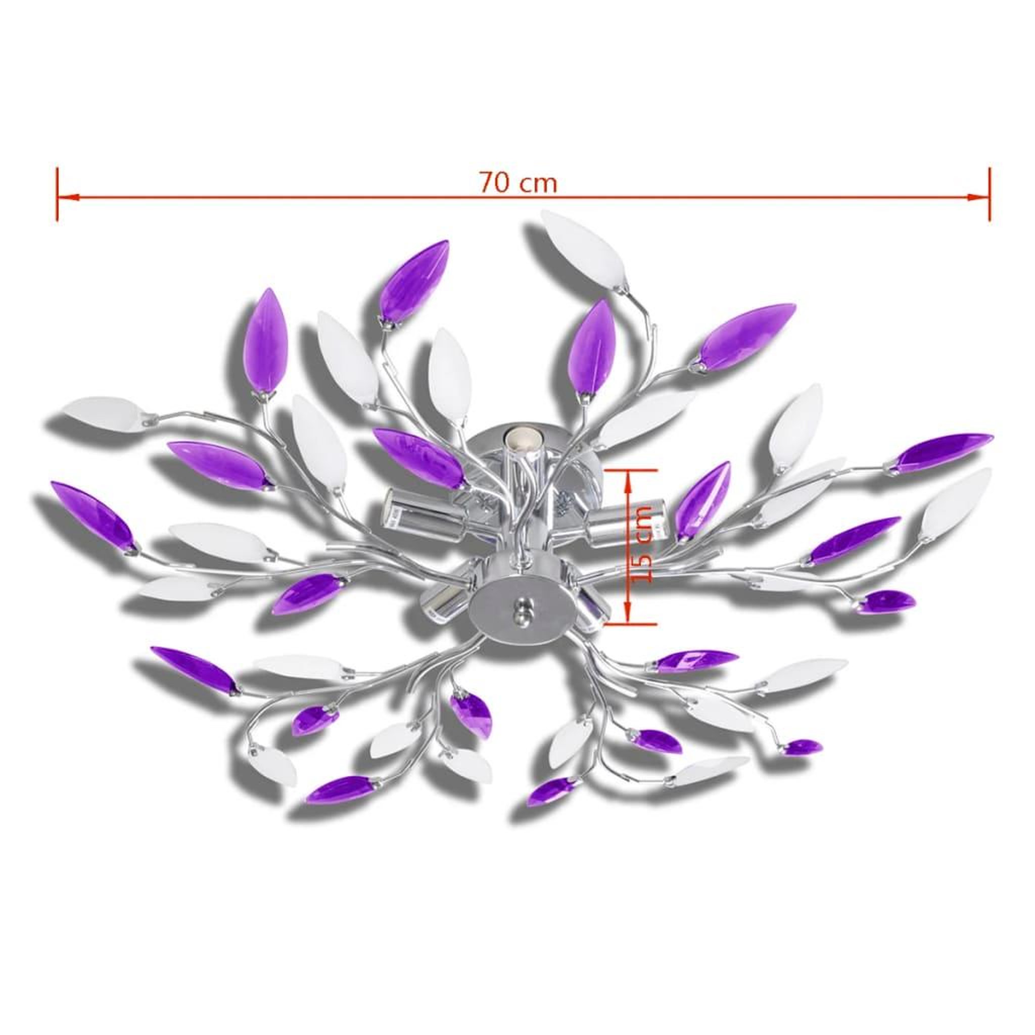 Voir la diapositive 5 : VIDAXL Plafonnier avec bras en acrylique Violet et blanc 5ampoules E14