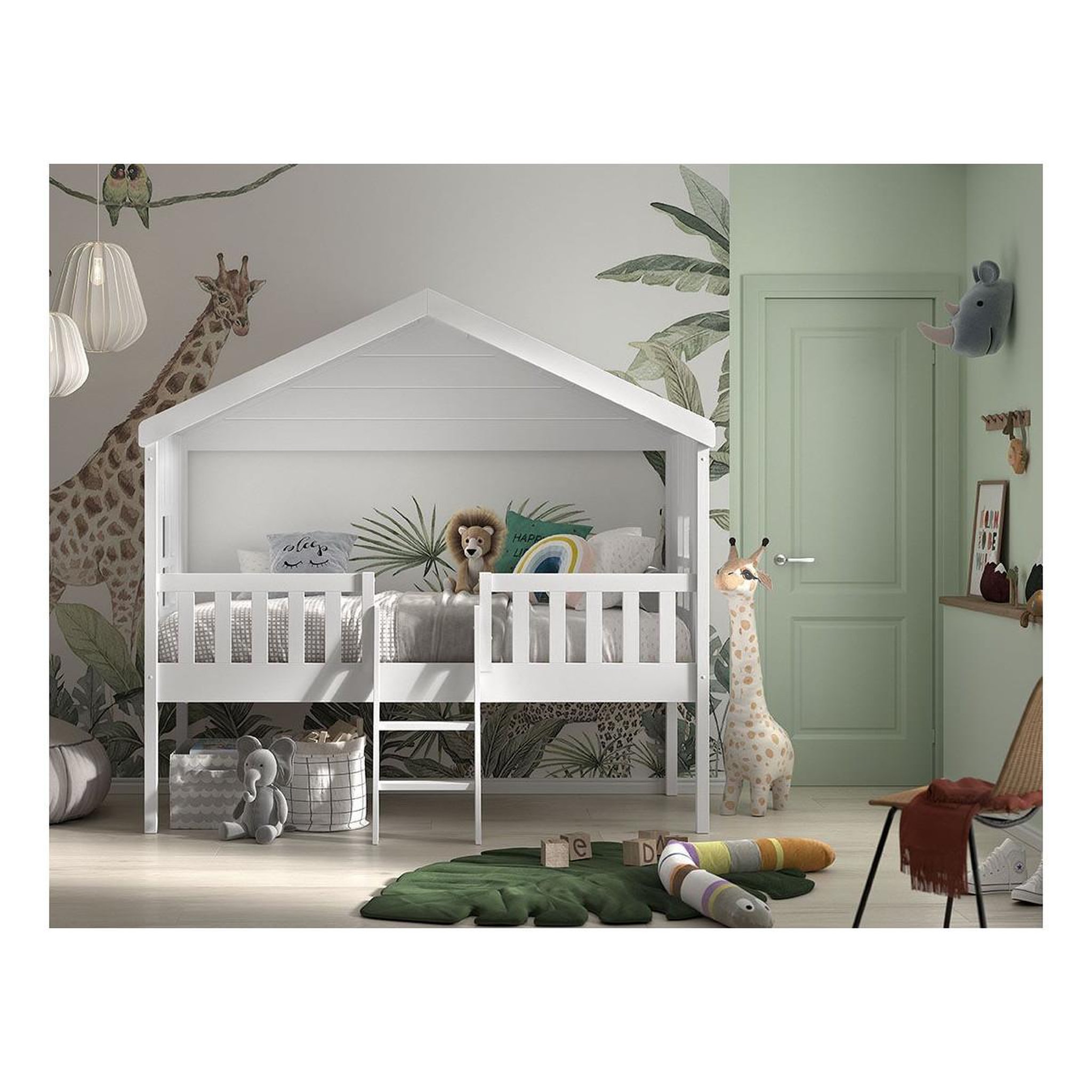 Voir la diapositive 2 : Paris Prix Lit Cabane Enfant  Housebed  90x200cm Blanc