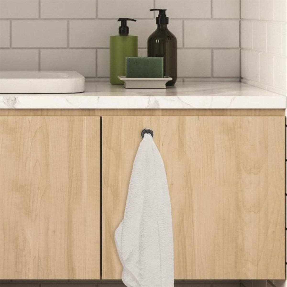 Paris Prix Accroche Torchon  Adhésif  4cm Gris & Noir