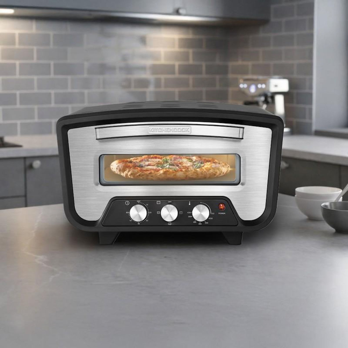 KITCHENCOOK Kitchencook - K Pizza Lite - Four à Pizza électrique - Cuisson 3 Minutes - 2200w - 430°c
