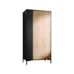 BEST MOBILIER Cambridge - armoire - effet bois et noir - 184x90 cm. Coloris disponibles : Marron