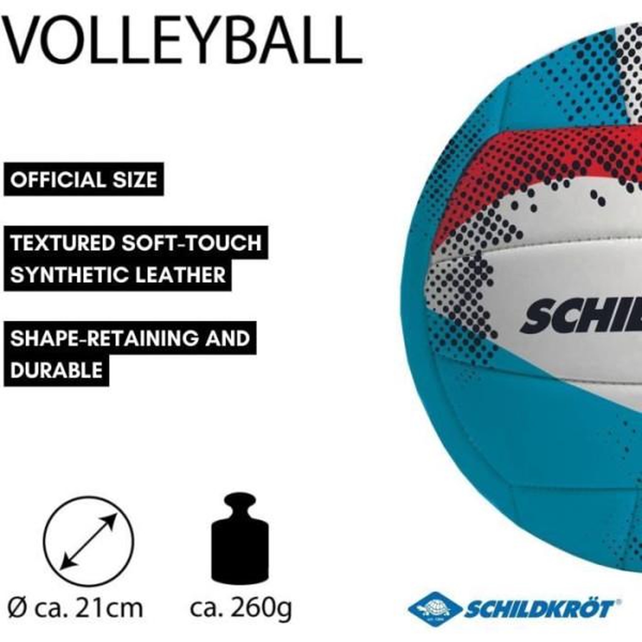 Voir la diapositive 2 : SCHILDKROT Ballon de volley - schildkröt - taille 5 / 21 cm - cuir synthétique