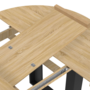 Voir la diapositive 6 : ID MARKET Table à manger extensible ronde PHOENIX 4-6 personnes bois et noir 110-150 cm