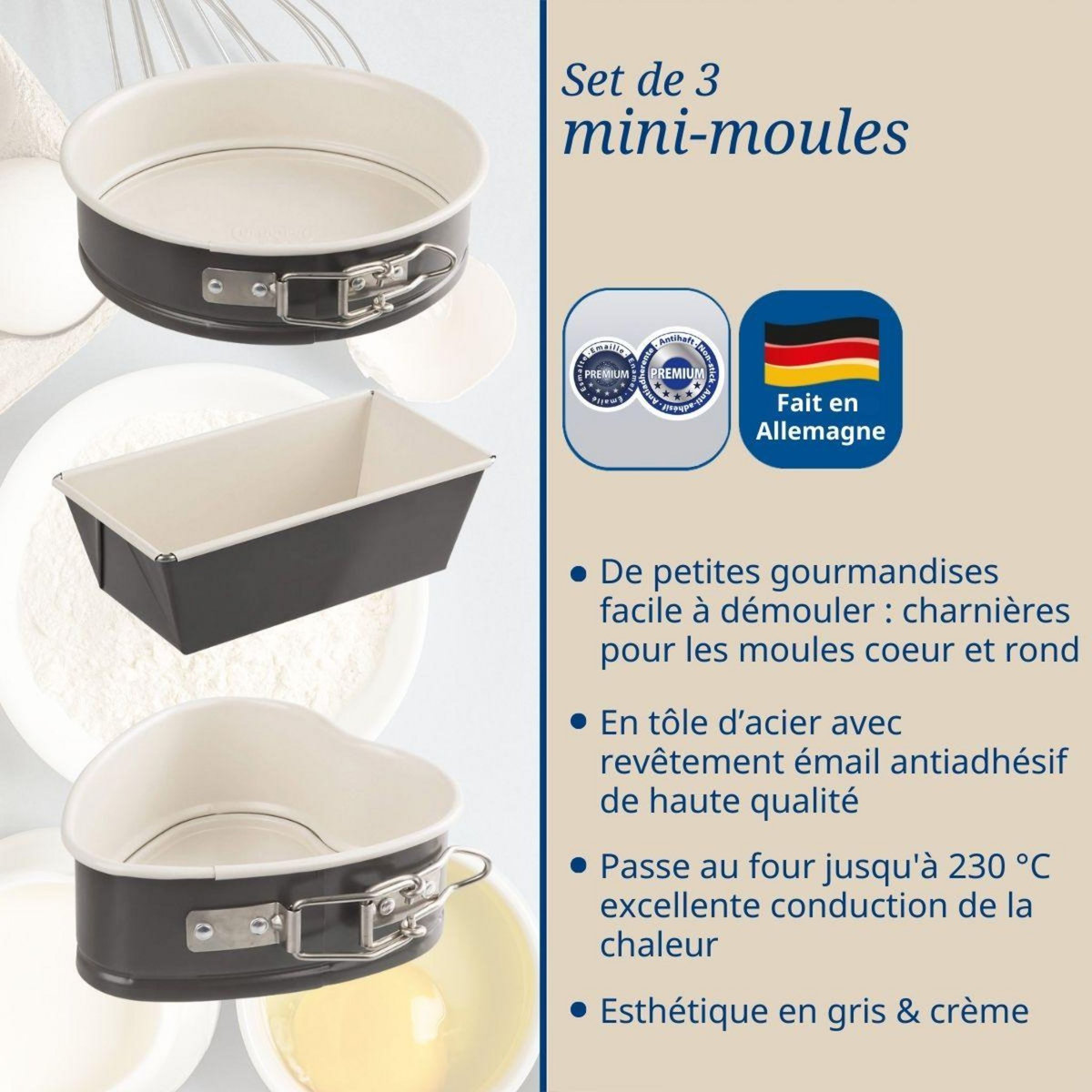 DR.OETKER Set de 3 mini moules Dr Oetker Exclusive