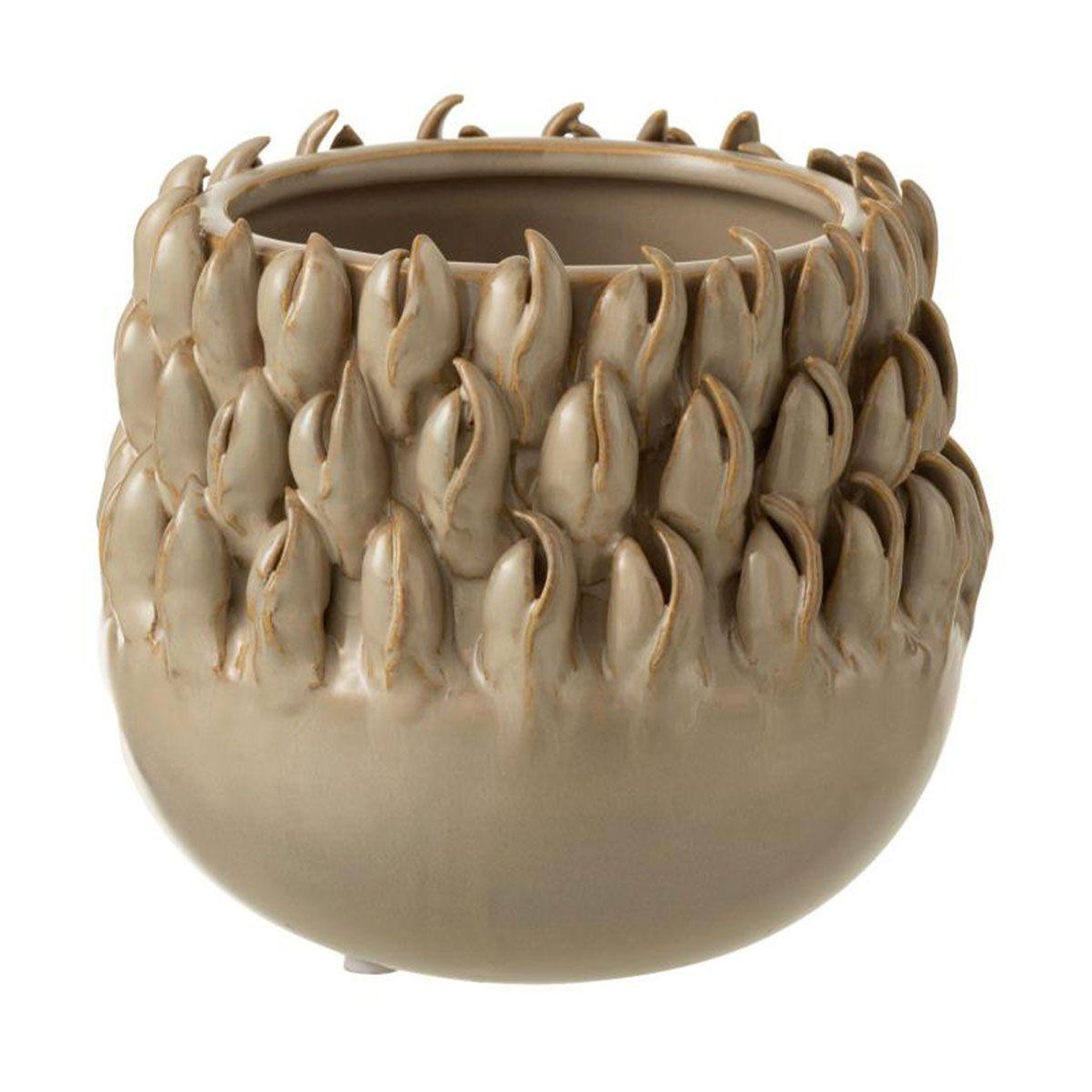 J-LINE Cache-Pot  Ibiza Céramique  16cm Naturel