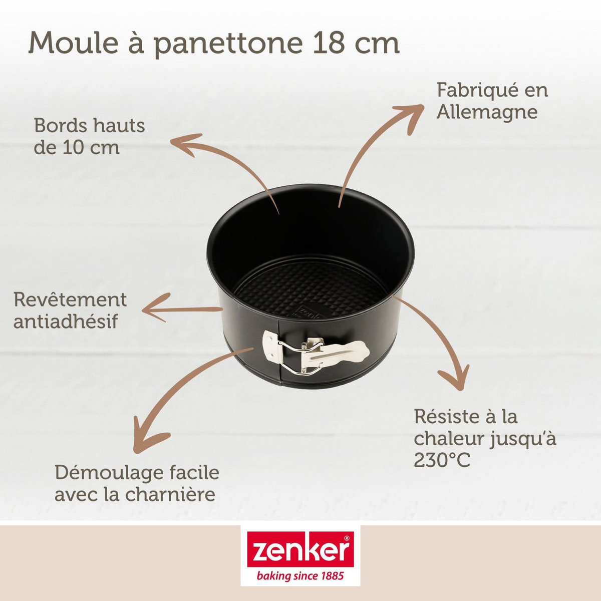 ZENKER Lot de 2 moules à panettone à charnière 18 cm Zenker Spécial Countries