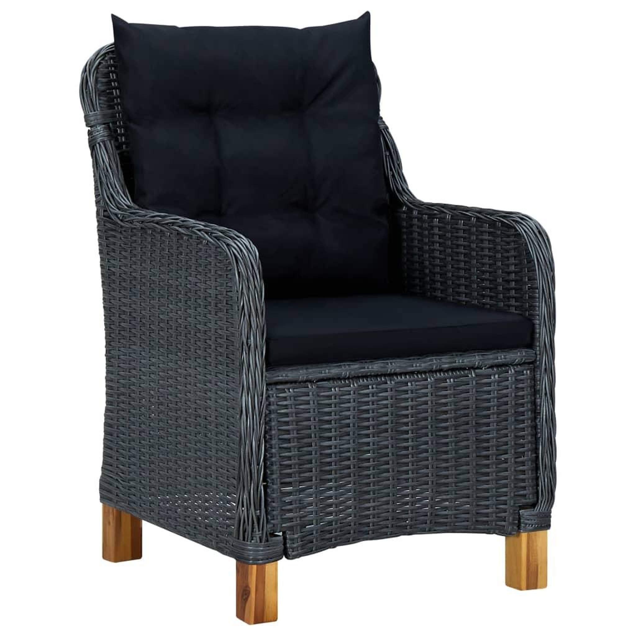 Voir la diapositive 3 : VIDAXL Mobilier a dîner 9 pcs avec coussins Resine tressee Gris fonce
