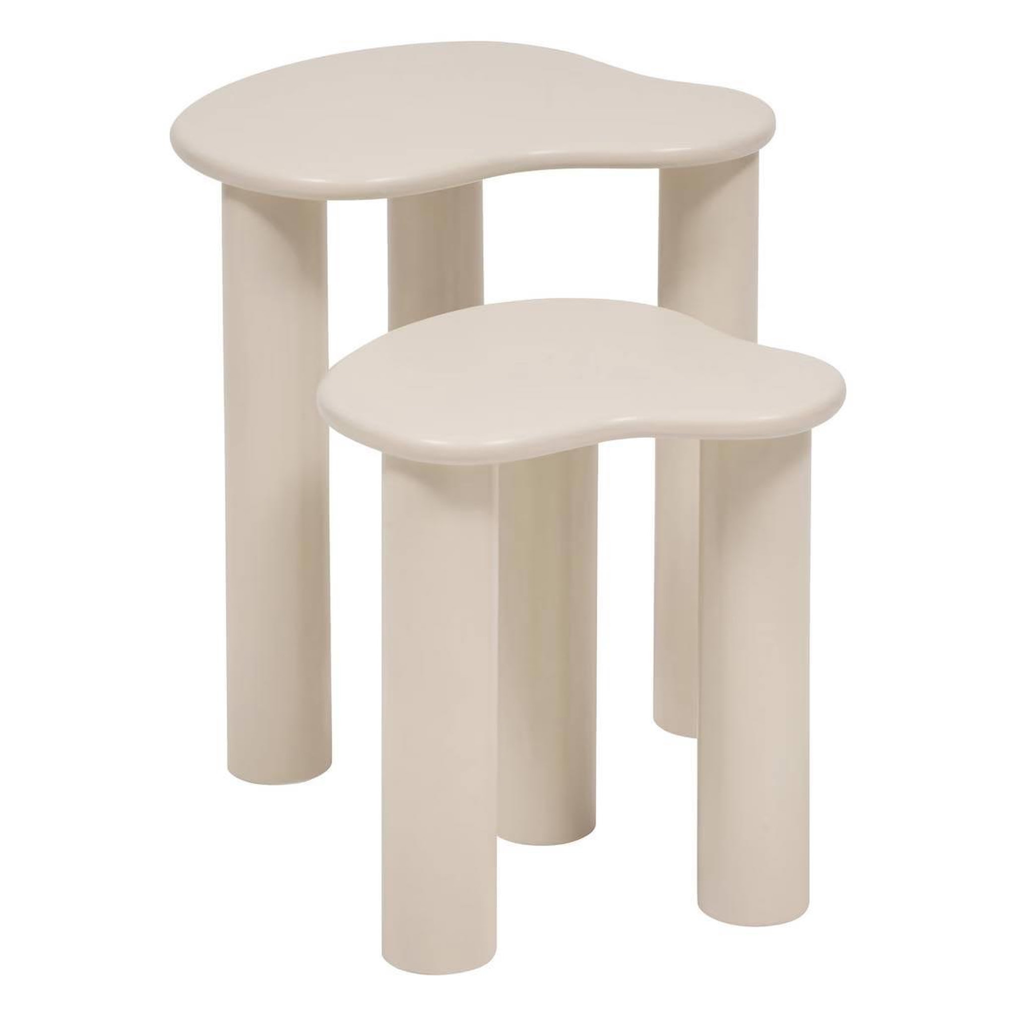 ATMOSPHERA Lot de 2 Tables d'Appoint Gigognes  Olao  50cm Ivoire