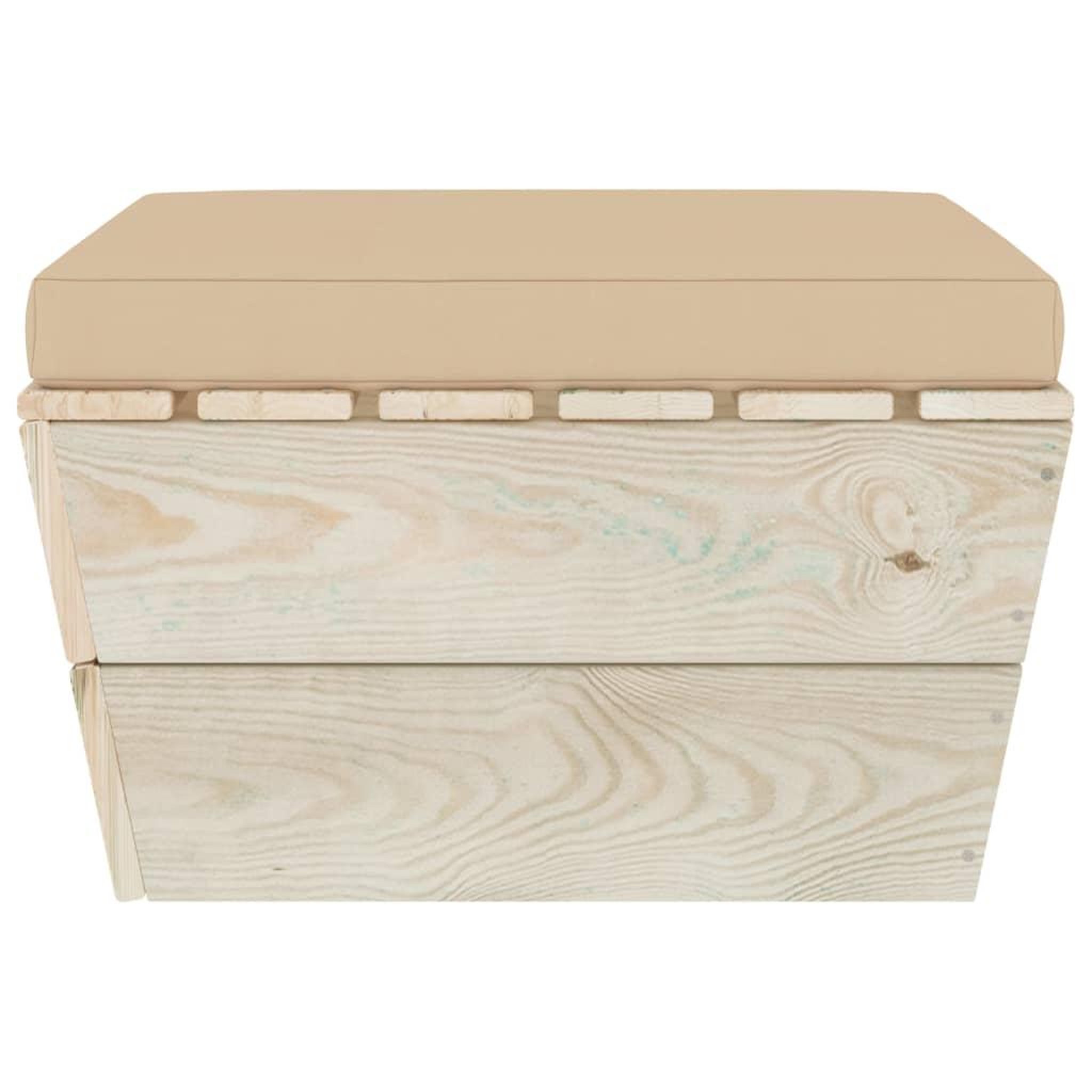 Voir la diapositive 4 : VIDAXL Repose-pied palette de jardin avec coussin Epicea impregne